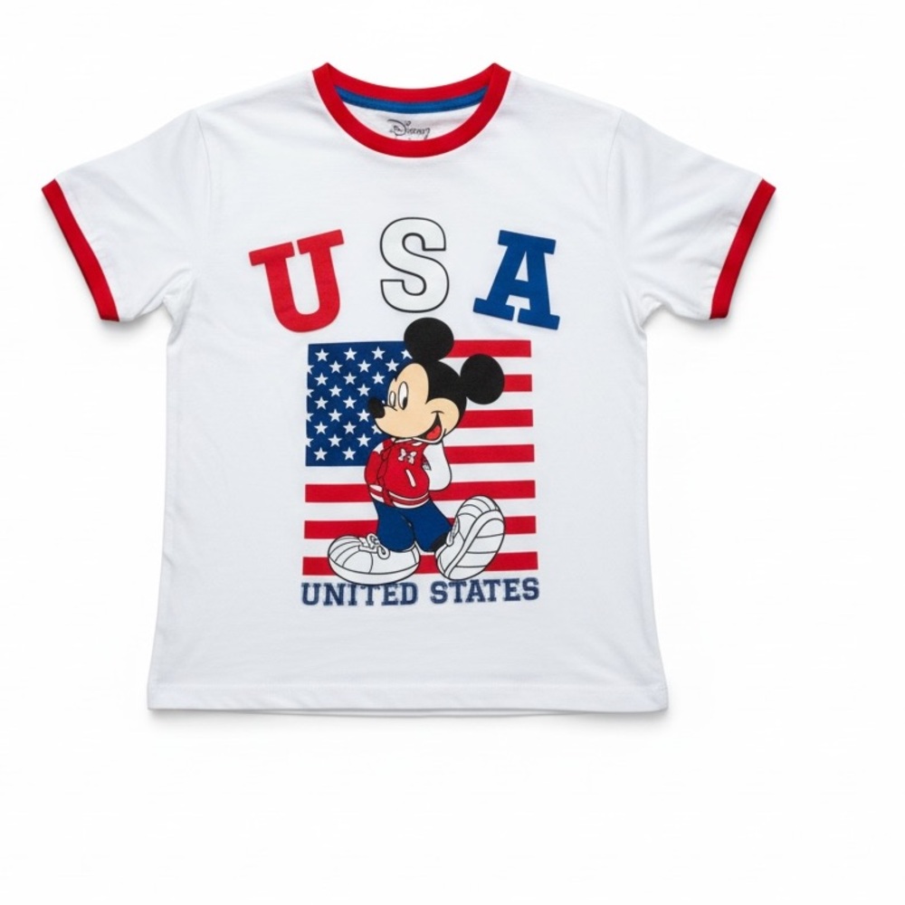 Disney White and Blue Mickey Mouse Kids T-Shirt